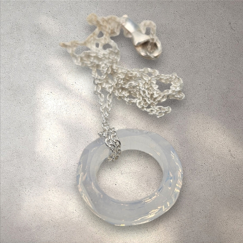 Opal Crystal Circle Necklace